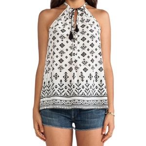 Joie Silk Tribal Embroidered Print Tank
